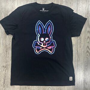 Psycho Bunny Graphic Short Sleeve T-Shirt Size 5 Medium - Black Pima Cotton
